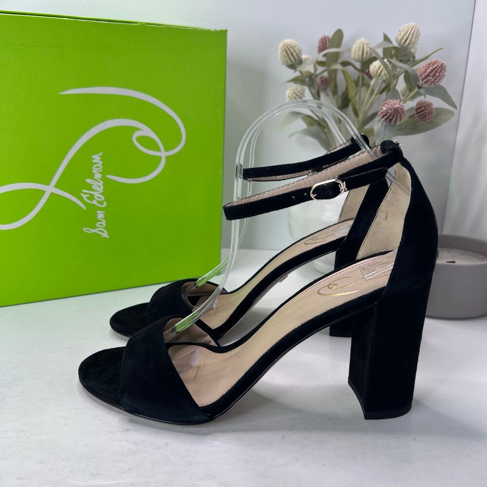Sam Edelman Robyn Suede Ankle Strap Heel Black I3433L3002 Women 10M Tried On